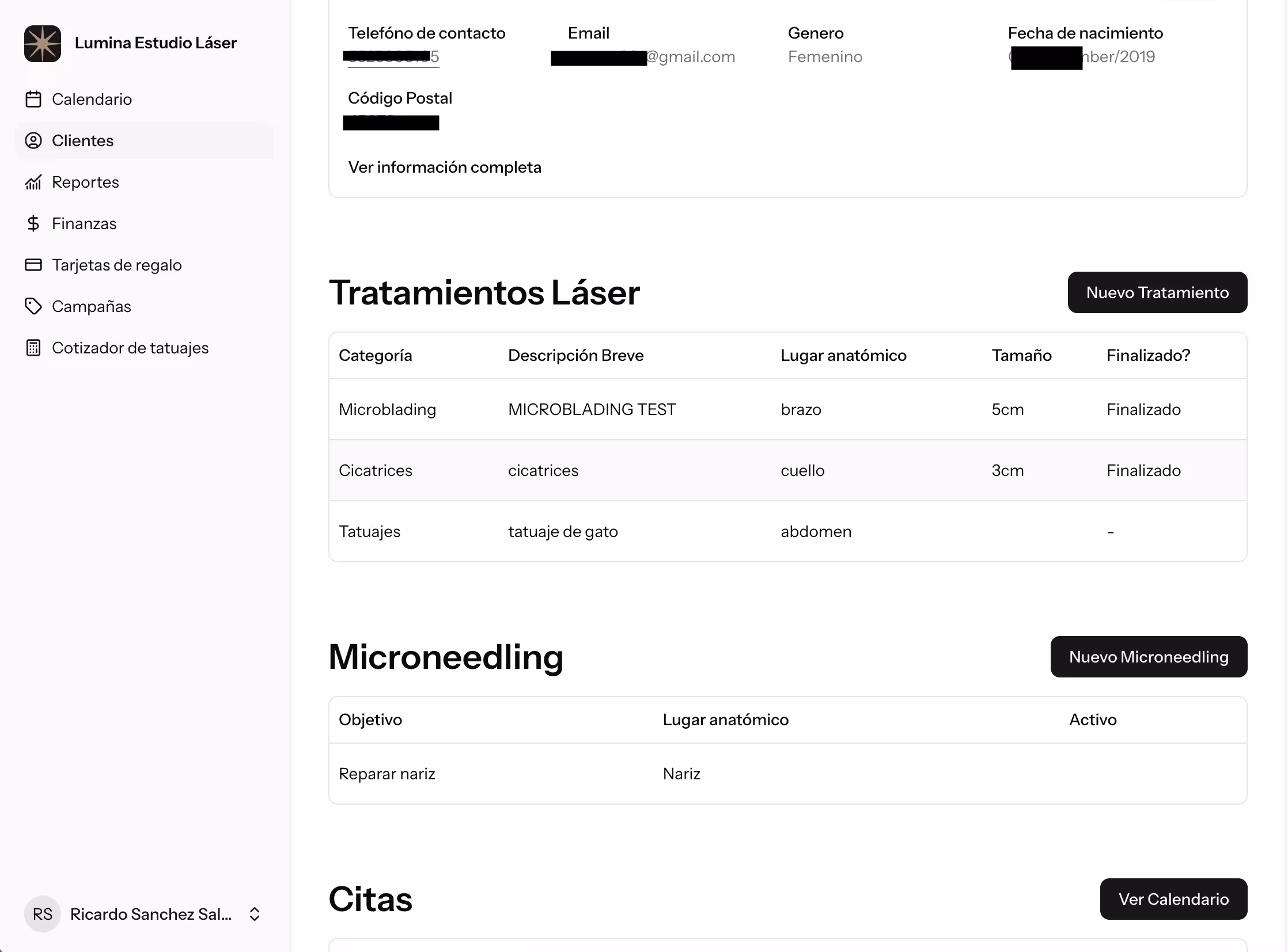 Lumina Estudio Láser (Sistema de Administración) - captura 2 de 4