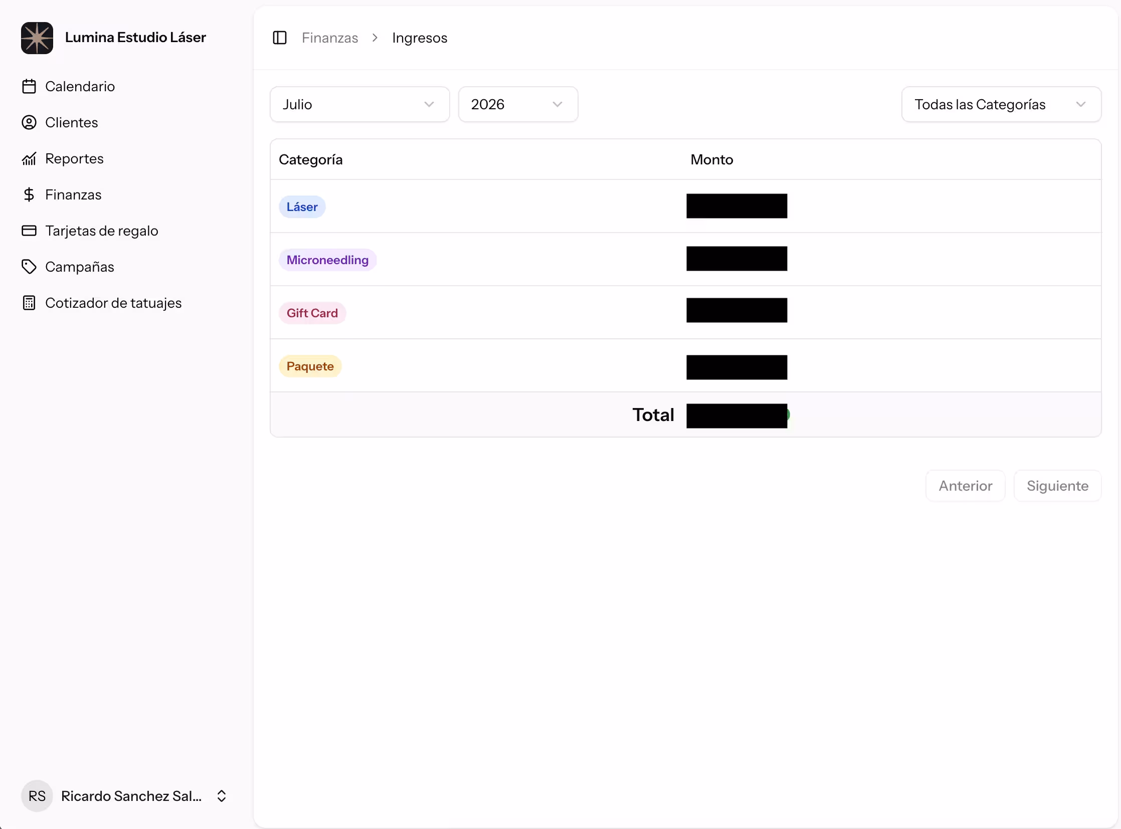 Lumina Estudio Láser (Sistema de Administración) - captura 4 de 4